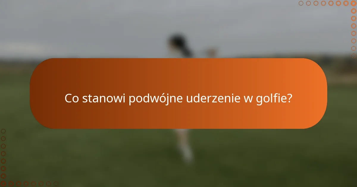 Co stanowi podwójne uderzenie w golfie?