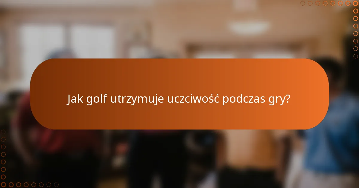 Jak golf utrzymuje uczciwość podczas gry?