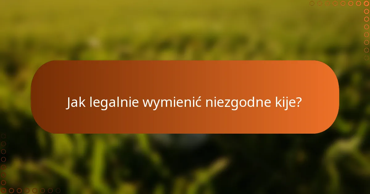 Jak legalnie wymienić niezgodne kije?