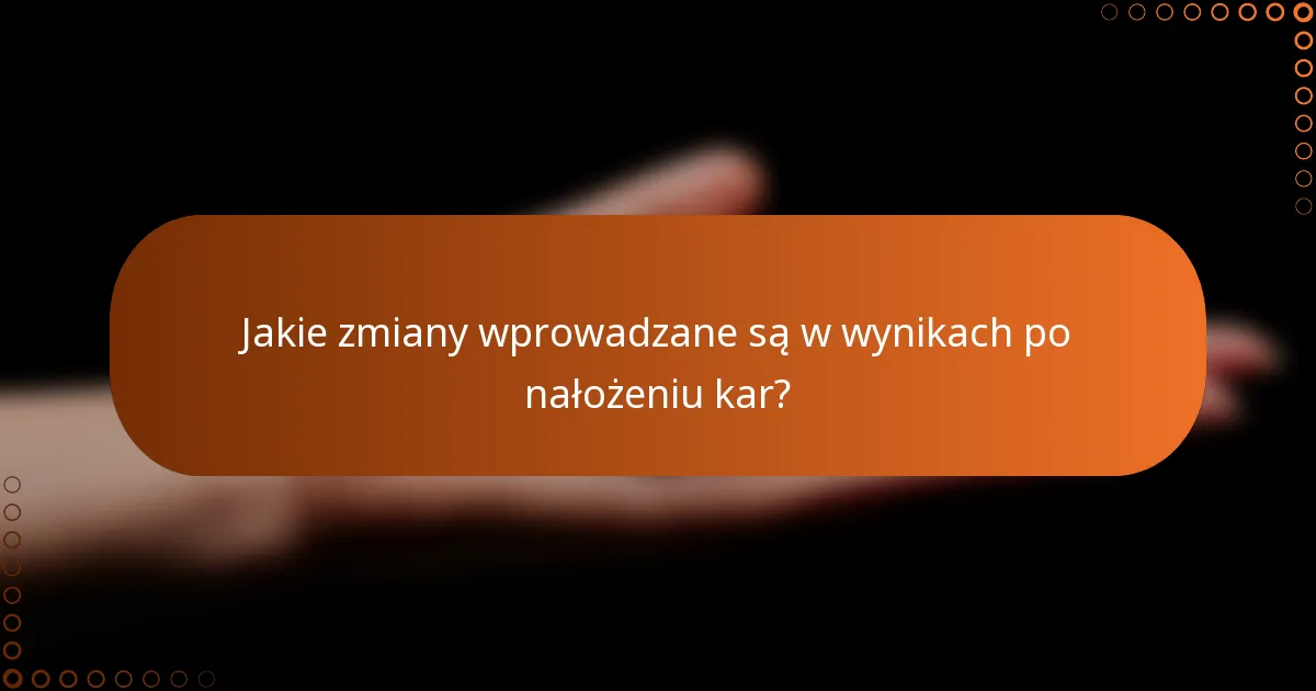 Jakie zmiany wprowadzane są w wynikach po nałożeniu kar?